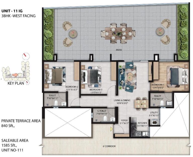 3BHK 1585 - Primus Sangama