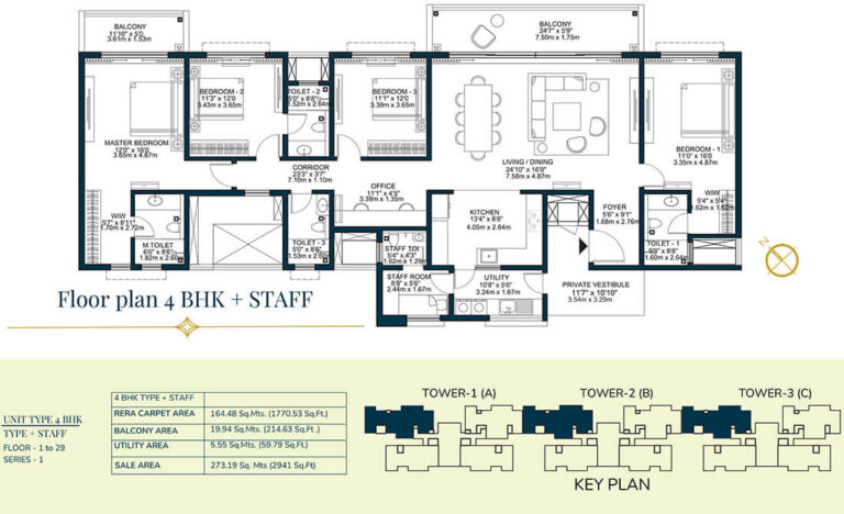 4BHK-Staff 2941 - Godrej Tiara Yeshwanthpur