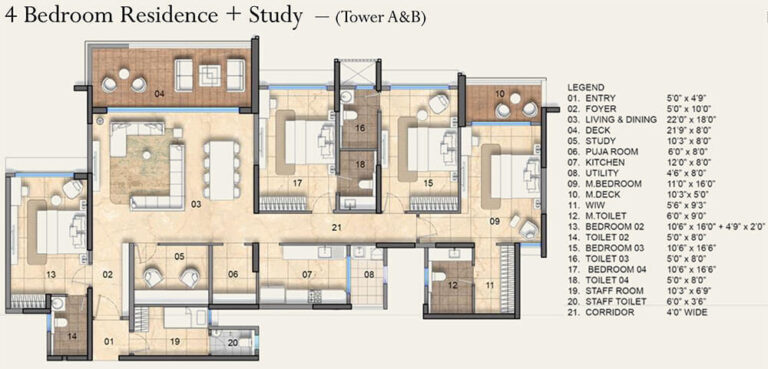 4BHK-Study - Lodha Haven HSR Apartments