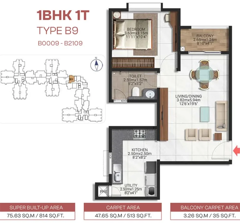 1BHK 814 - Brigade Lakecrest Bhattarahalli