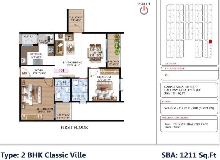 2BHK Classic 1211 - SBR Global Queensville