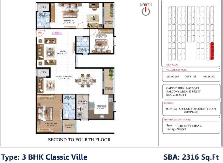 3BHK Classic 2316 - SBR Global Queensville