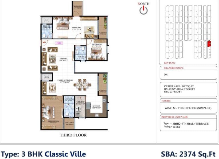3BHK Classic 2374 - SBR Global Queensville