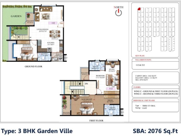 3BHK Garden 2076 - SBR Global Queensville