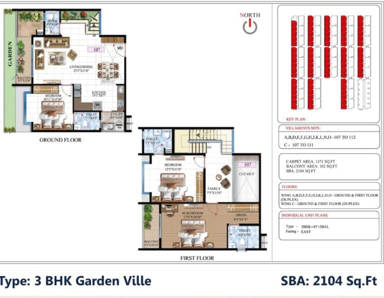 3BHK Garden 2104 - SBR Global Queensville