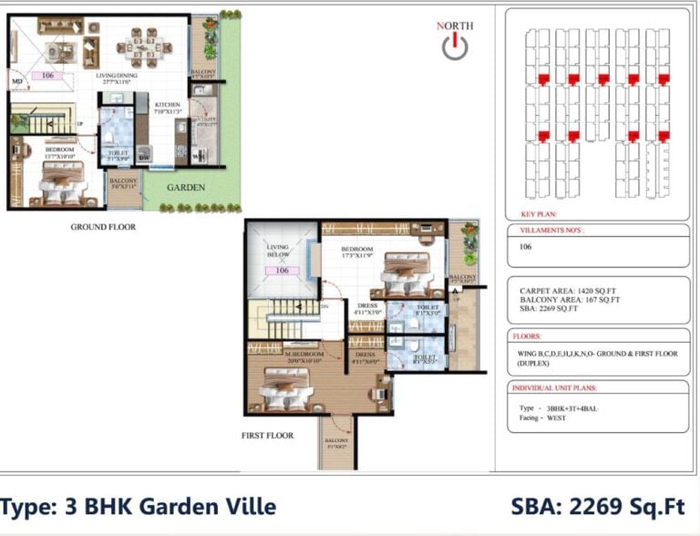 3BHK Garden 2269 - SBR Global Queensville