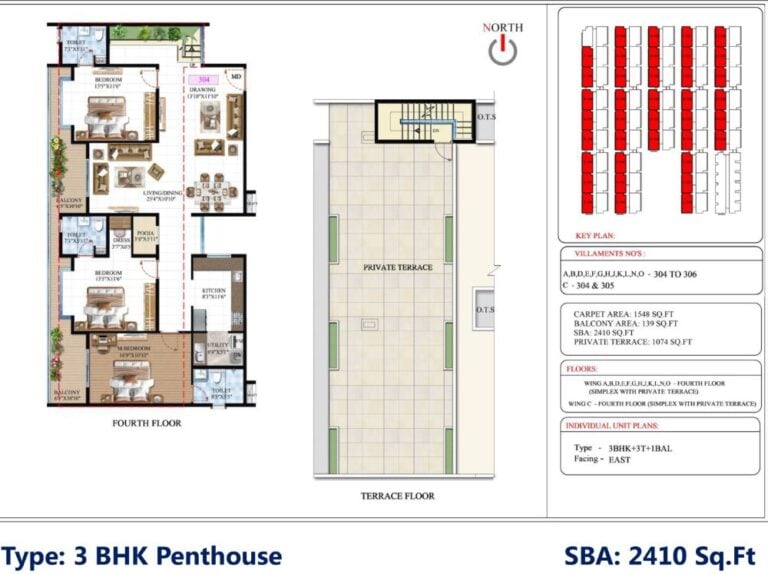 3BHK Penthouse 2410 - SBR Global Queensville