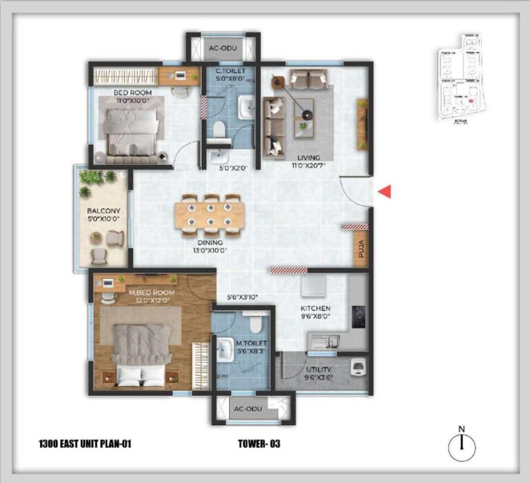 2BHK 1300 - Cybercity Stone Ridge Hyderabad