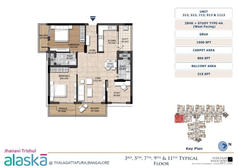 2BHK-Study 1500 - Jhanavi Trishul Alaska