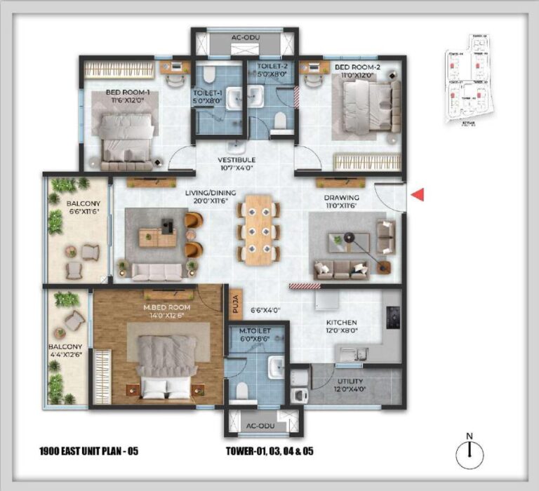 3BHK 1900 - Cybercity Stone Ridge Hyderabad