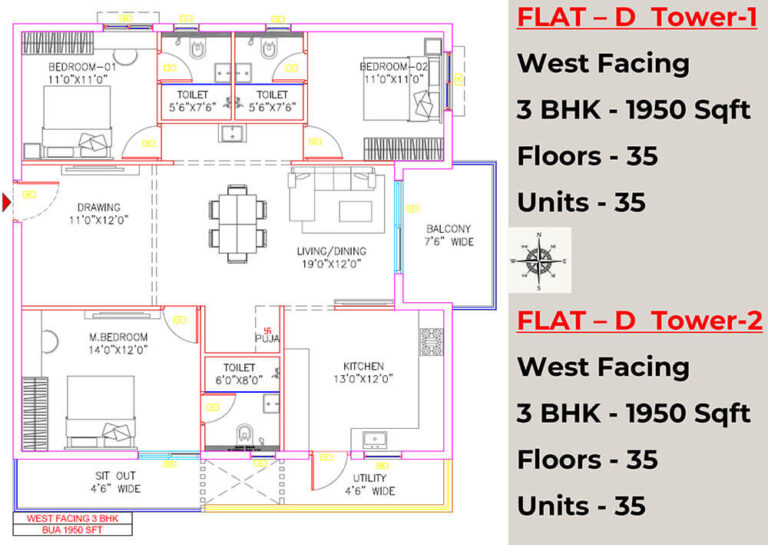 3BHK 1950 - Vian Vayu Kollur Hyderabad