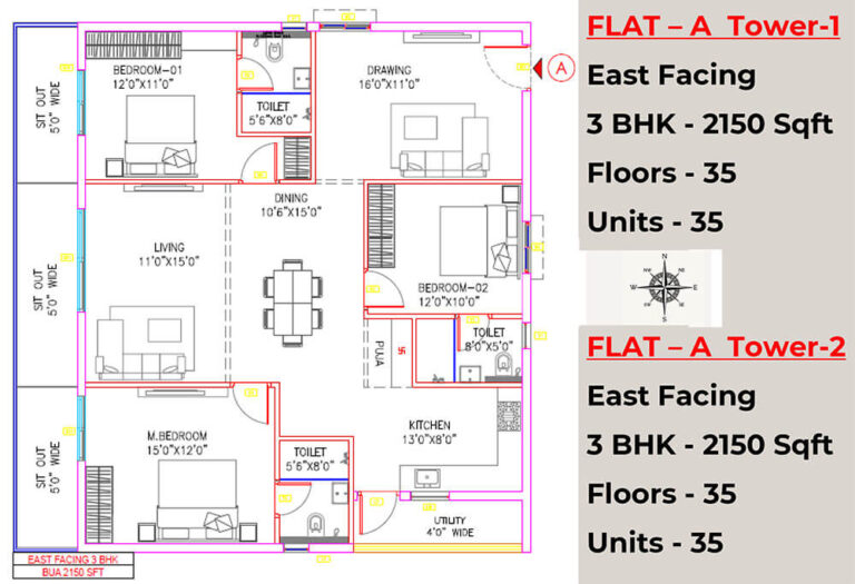 3BHK 2150 - Vian Vayu Kollur Hyderabad