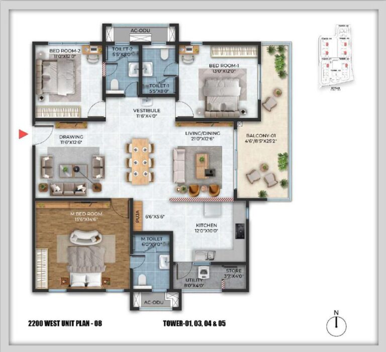 3BHK 2200 - Cybercity Stone Ridge Hyderabad