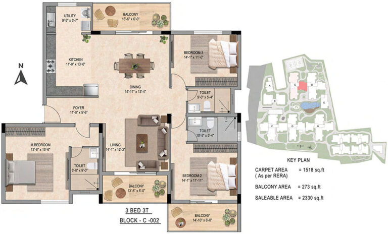 3BHK 2330 - Tattvam Midori Sarjapur
