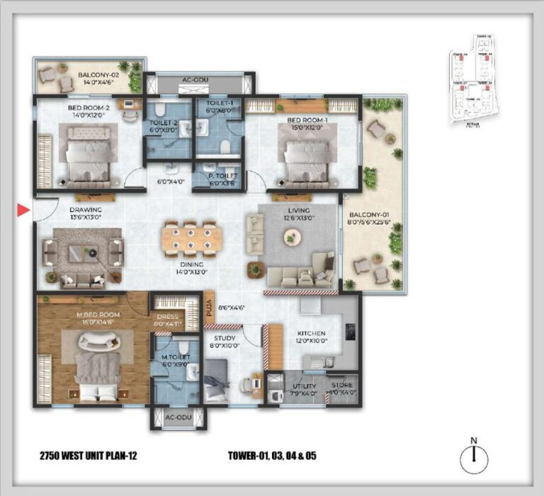3BHK 2750 - Cybercity Stone Ridge Hyderabad