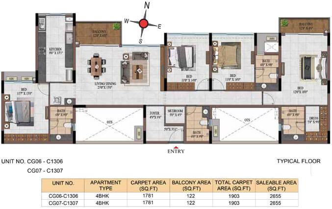 4BHK 2655 - Casagrand Estancia Kogilu