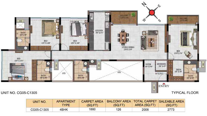 4BHK 2773 - Casagrand Estancia Kogilu