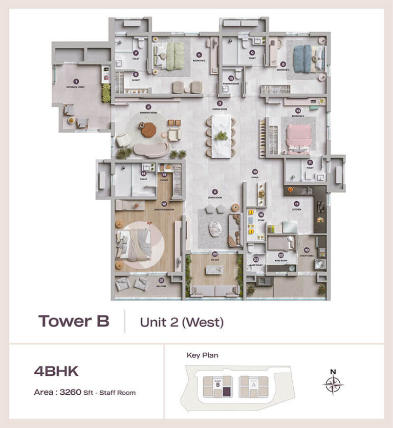 4BHK 3260 - Lansum Elena Kokapet