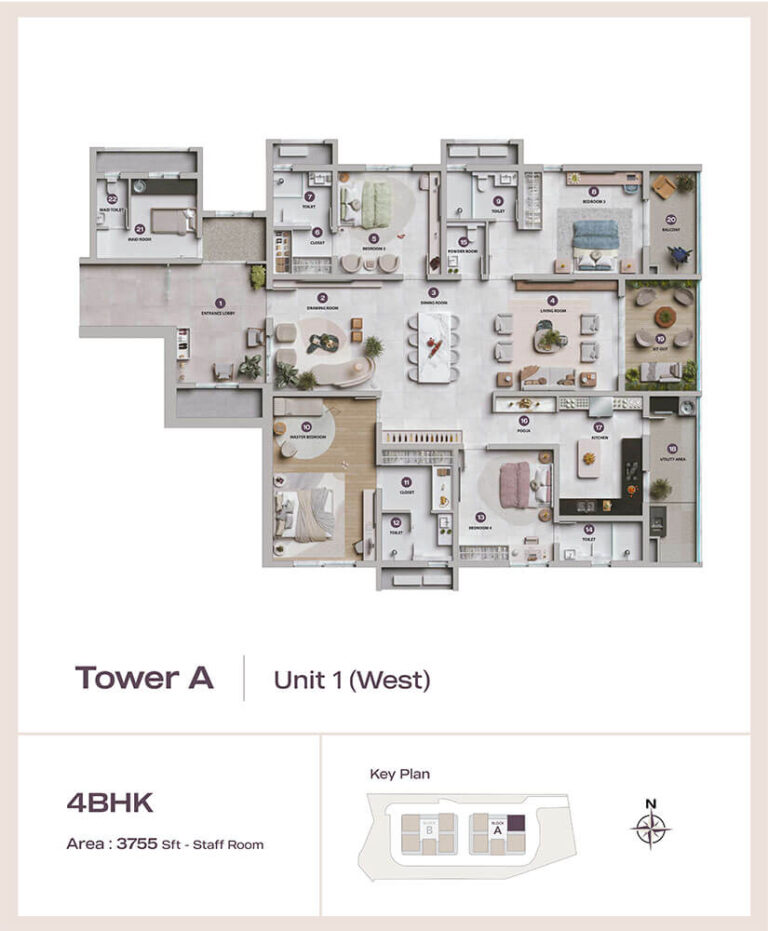 4BHK 3755 - Lansum Elena Kokapet