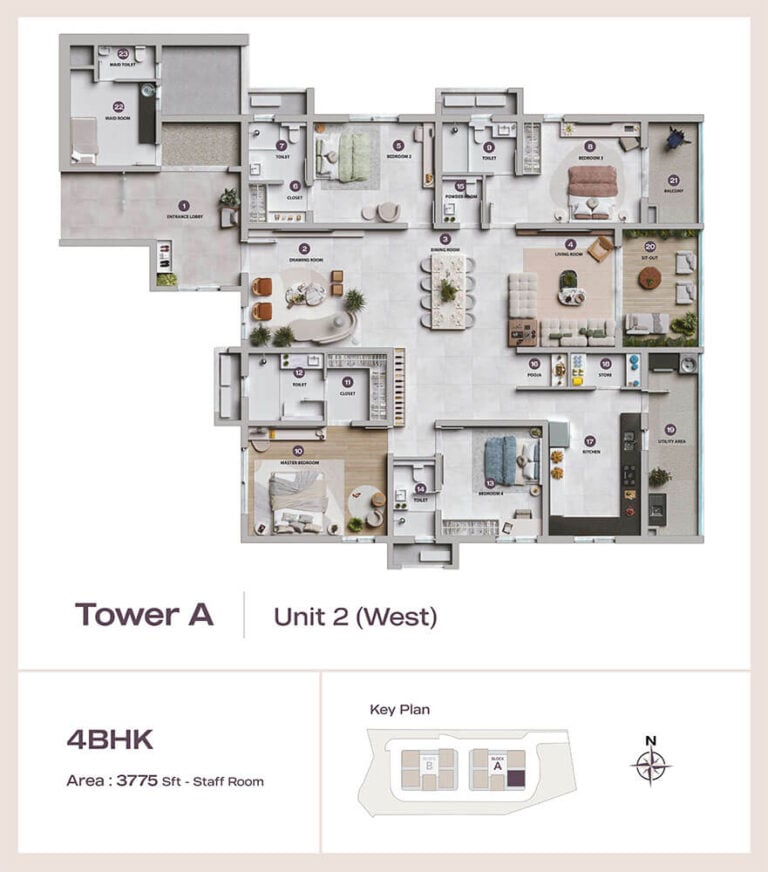 4BHK 3775 - Lansum Elena Kokapet