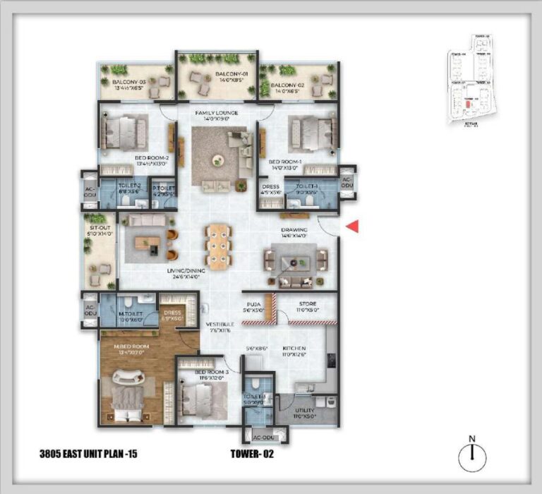 4BHK 3805 - Cybercity Stone Ridge Hyderabad