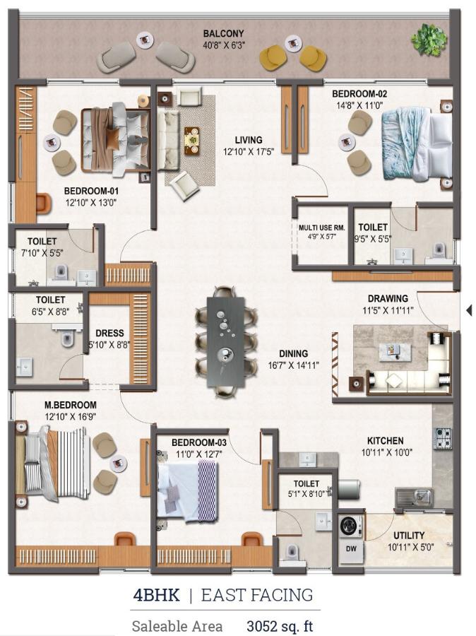 4BHK 3052 - NSL Nakshatra Hyderabad