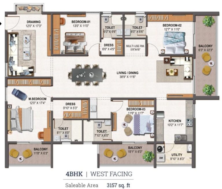 4BHK 3157 - NSL Nakshatra Hyderabad