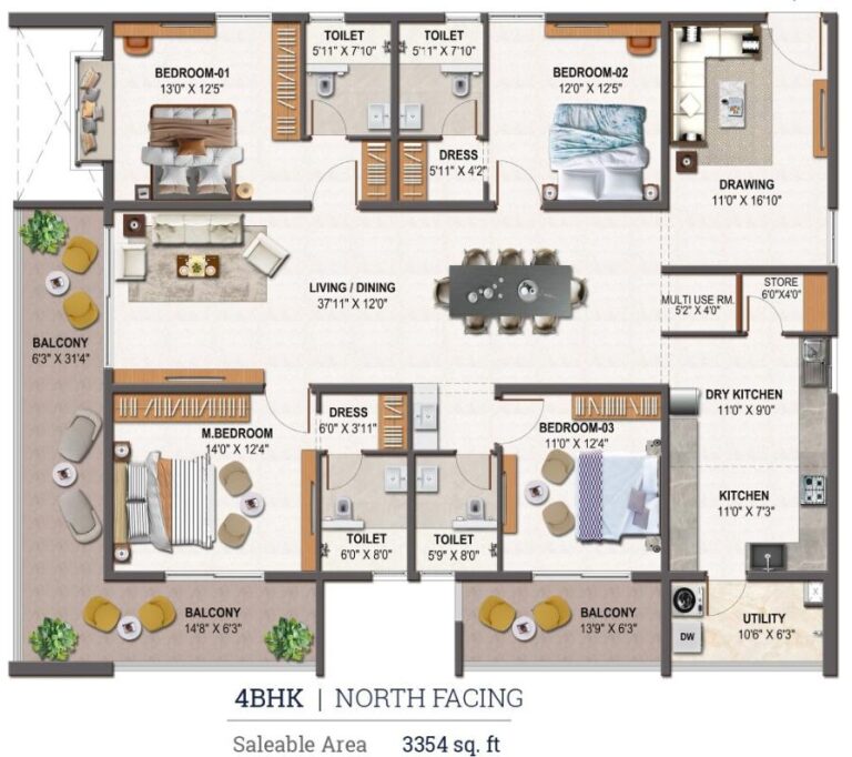 4BHK 3354 - NSL Nakshatra Hyderabad