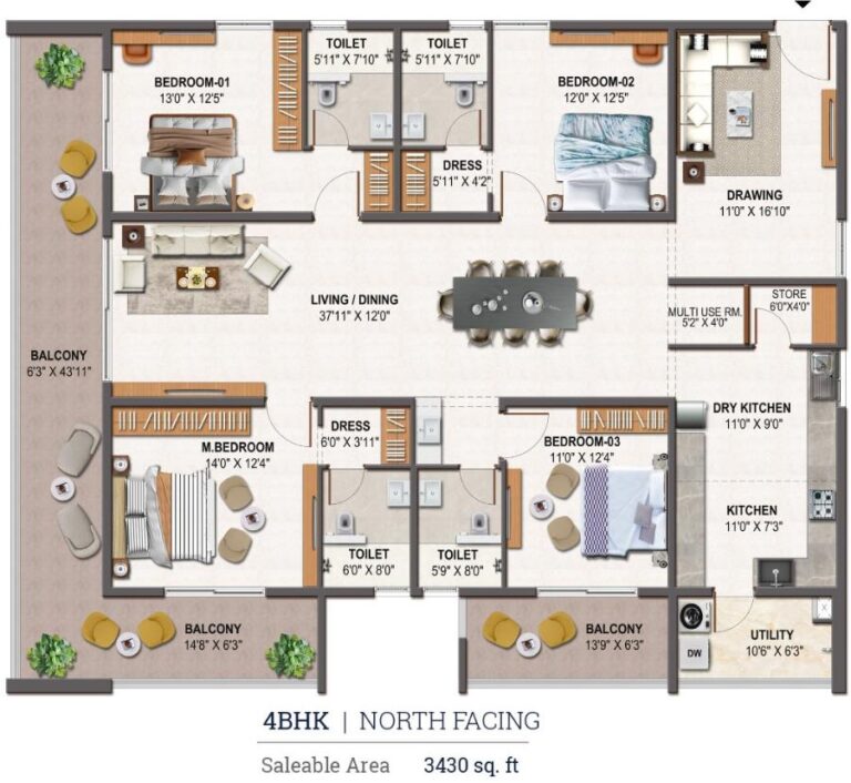 4BHK 3430 - NSL Nakshatra Hyderabad