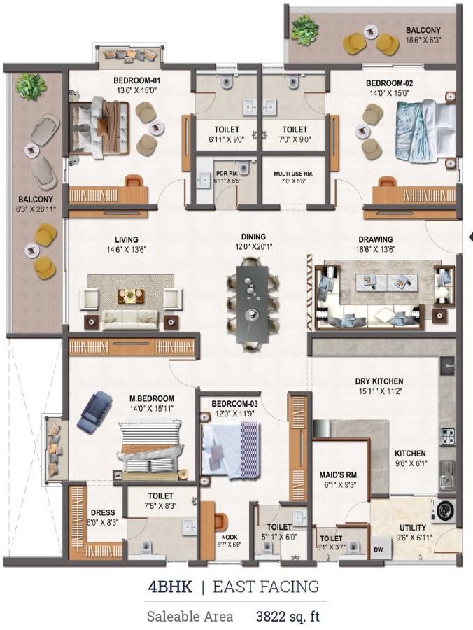 4BHK 3822 - NSL Nakshatra Hyderabad