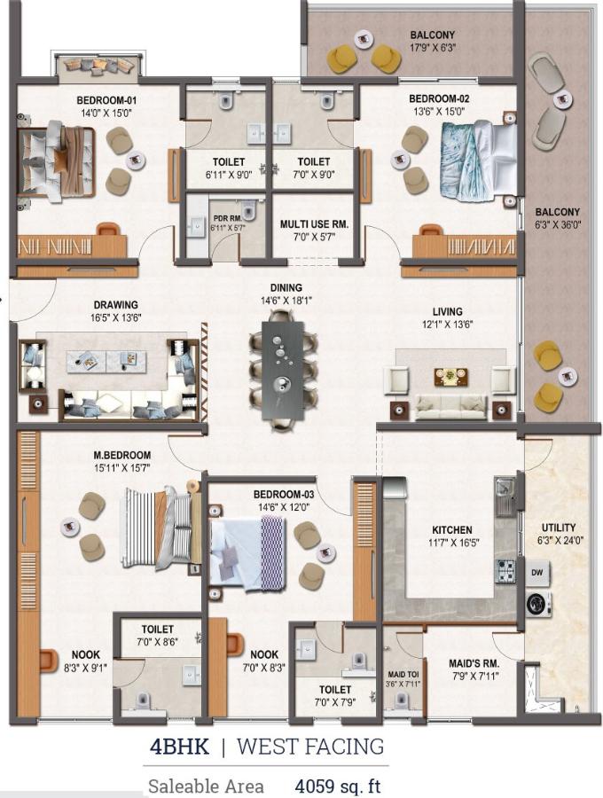 4BHK 4059 - NSL Nakshatra Hyderabad
