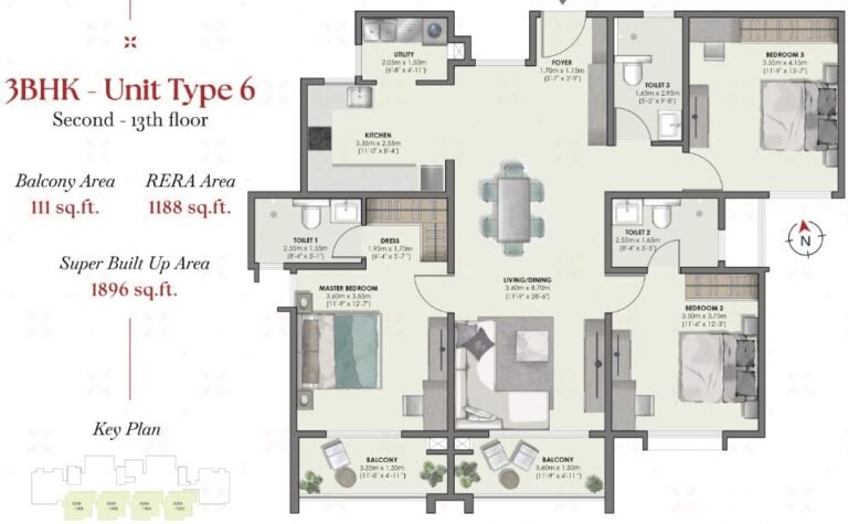 3BHK 1896 - Suyug Saffron Sarjapur
