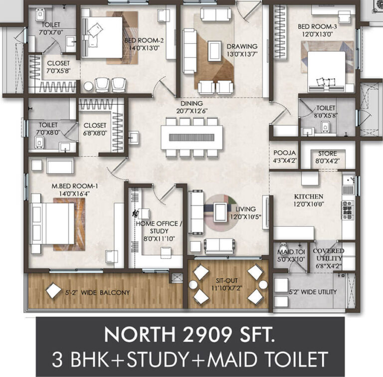 3BHK 2909 - SSI Fortune Grande Hyderabad
