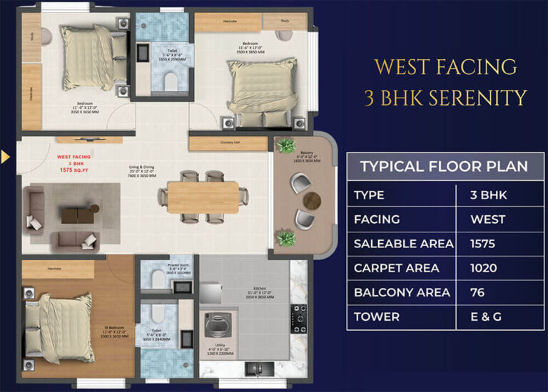 3BHK Serenity 1575 - TRU Aquapolis Whitefield