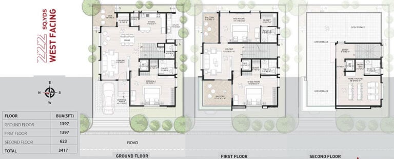 3BHK Triplex 3417 - Maytri Ambhuja Villas