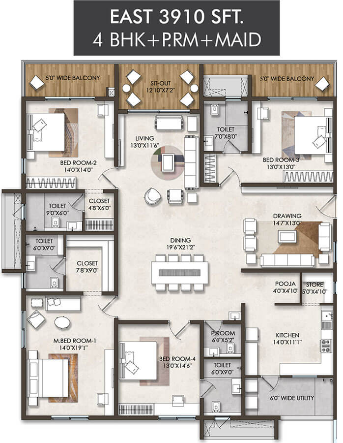 4BHK 3910 - SSI Fortune Grande Hyderabad