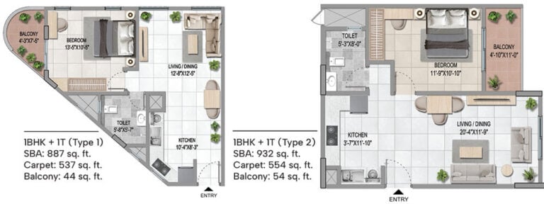 1BHK Type1,2 - Sattva Vasanta Cove