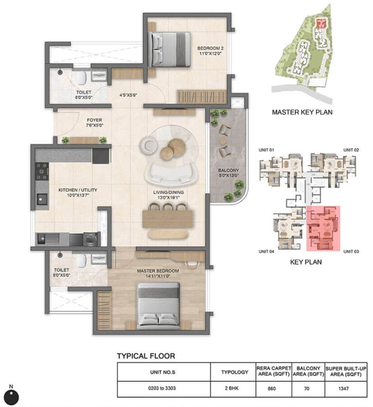 2BHK 1347 - Bricks And Milestones Solcrest