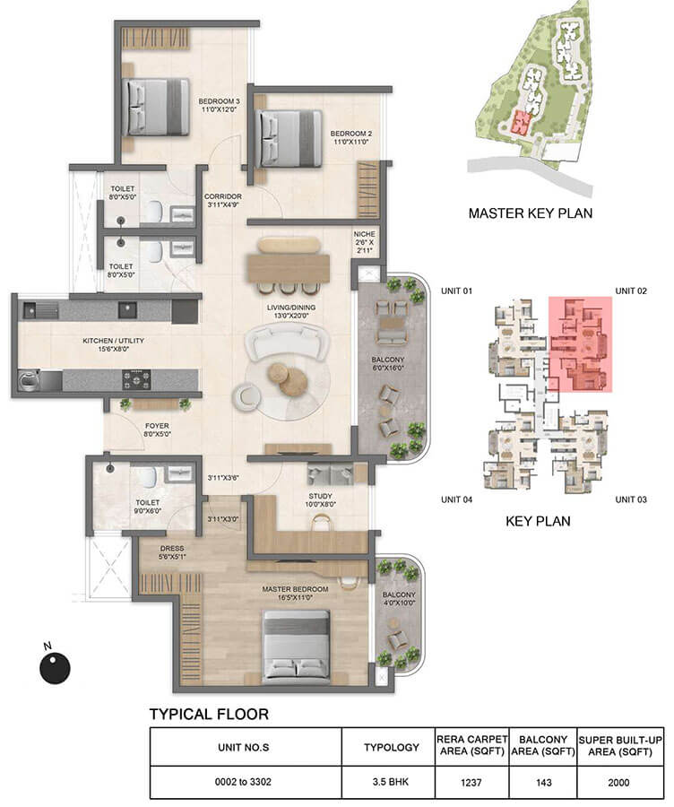 3.5BHK 2000 - Bricks And Milestones Solcrest