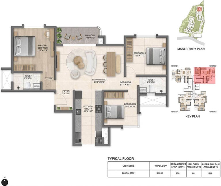 3BHK 1516 - Bricks And Milestones Solcrest