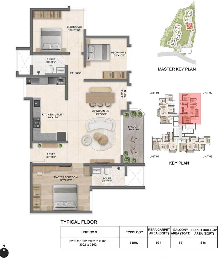 3BHK 1536 - Bricks And Milestones Solcrest