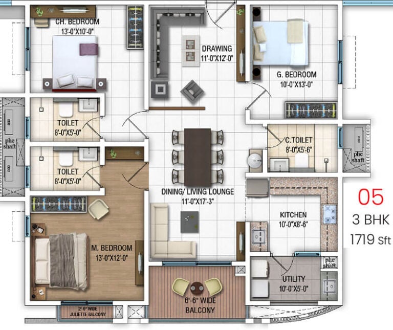 3BHK 1719 - DSR Evoq Whitefield