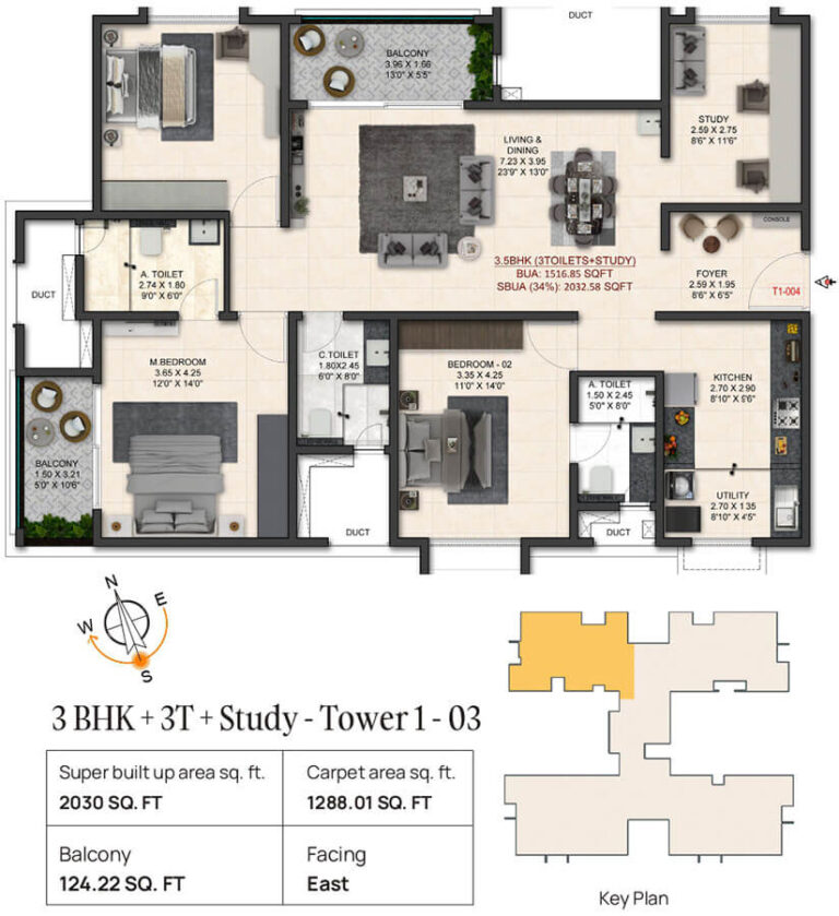 3BHK 2030 - Trendsquares World Of Gardens