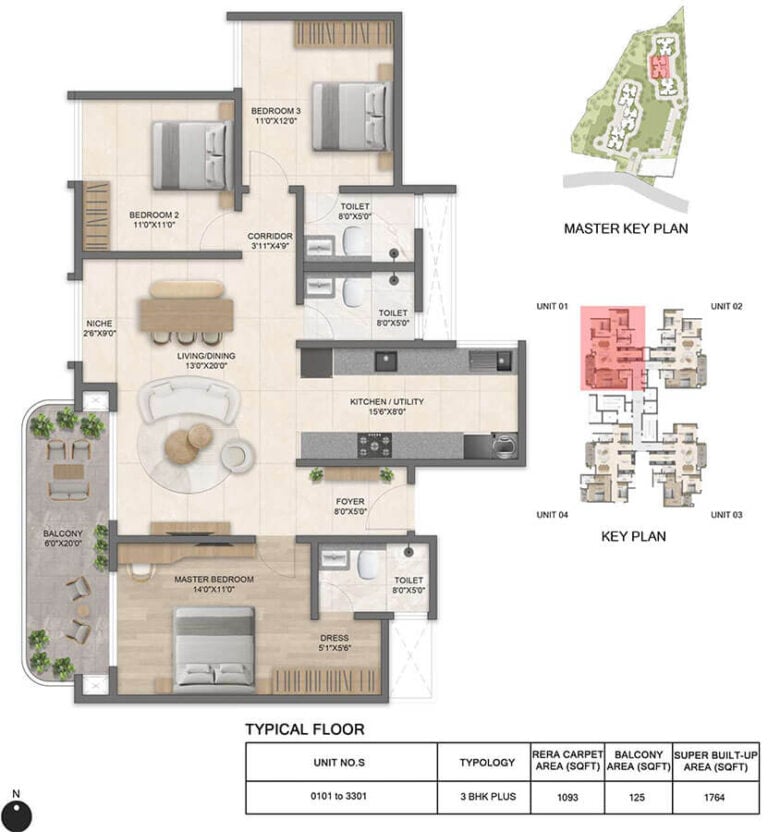 3BHK Plus 1764 - Bricks And Milestones Solcrest