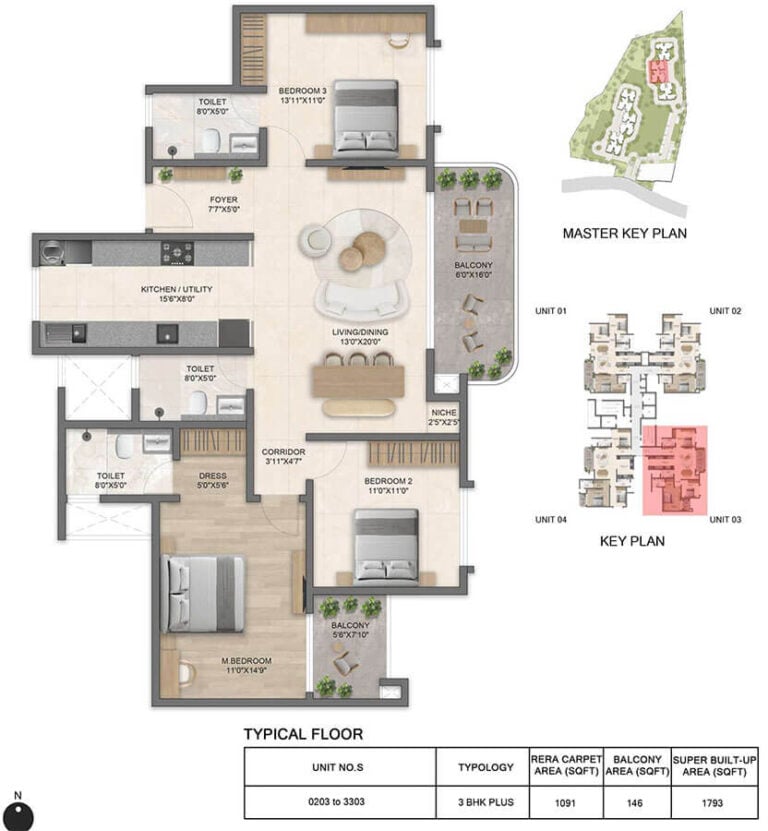 3BHK Plus 1793 - Bricks And Milestones Solcrest