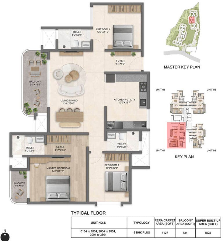 3BHK Plus 1828 - Bricks And Milestones Solcrest