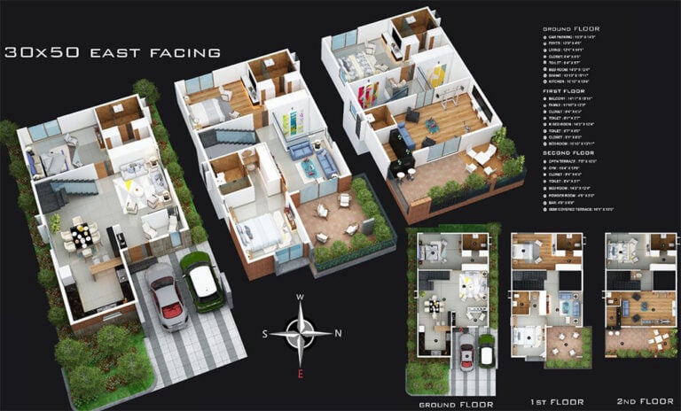 4BHK 30x50 Triplex East - Trendcon Aurelius Villas