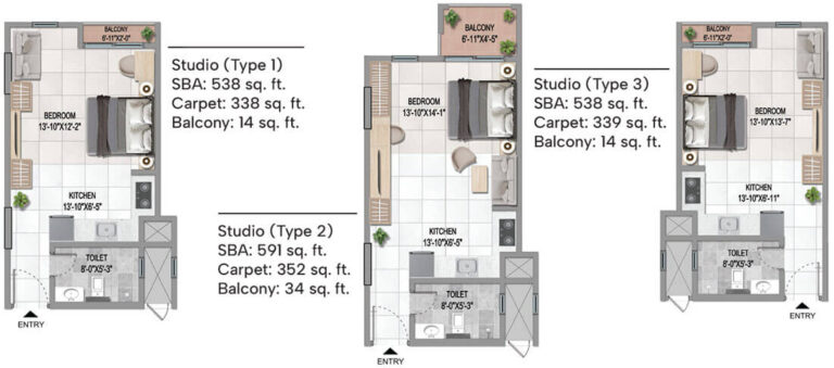 Studio Type1,2,3 - Sattva Vasanta Cove