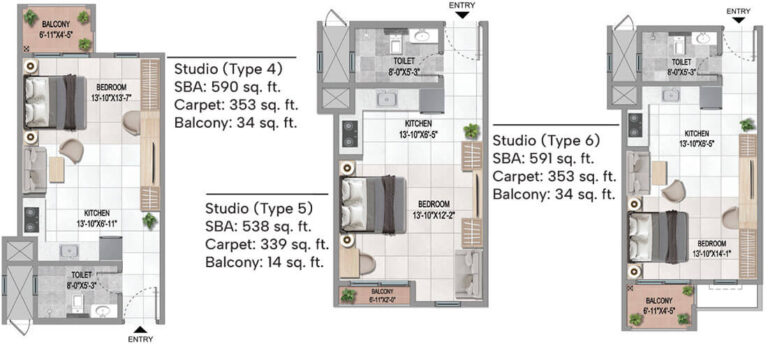 Studio Type4,5,6 - Sattva Vasanta Cove