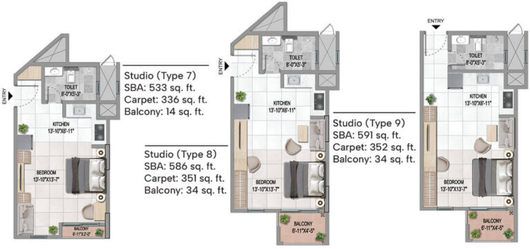 Studio Type7,8,9 - Sattva Vasanta Cove